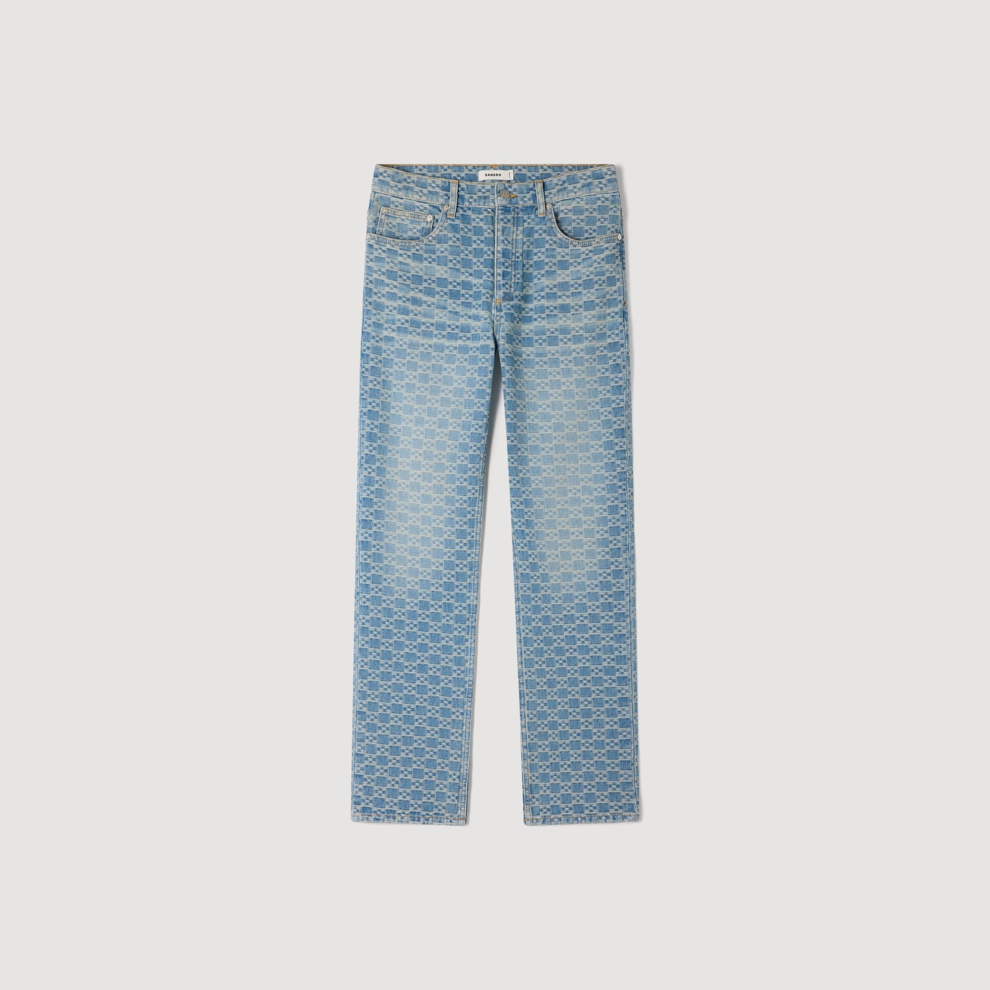 Regular Sanded Cross Regular-Fit Square Cross Jeans SKY BLUE