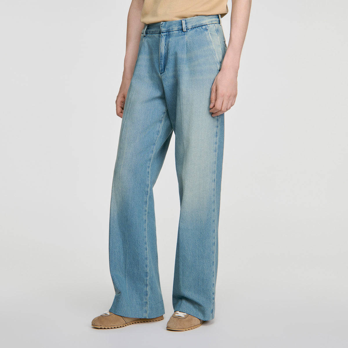 Pleated Jeans Faded jeans Blue