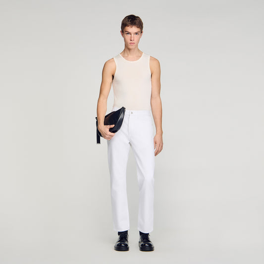 Regular White Regular Raw Jeans White