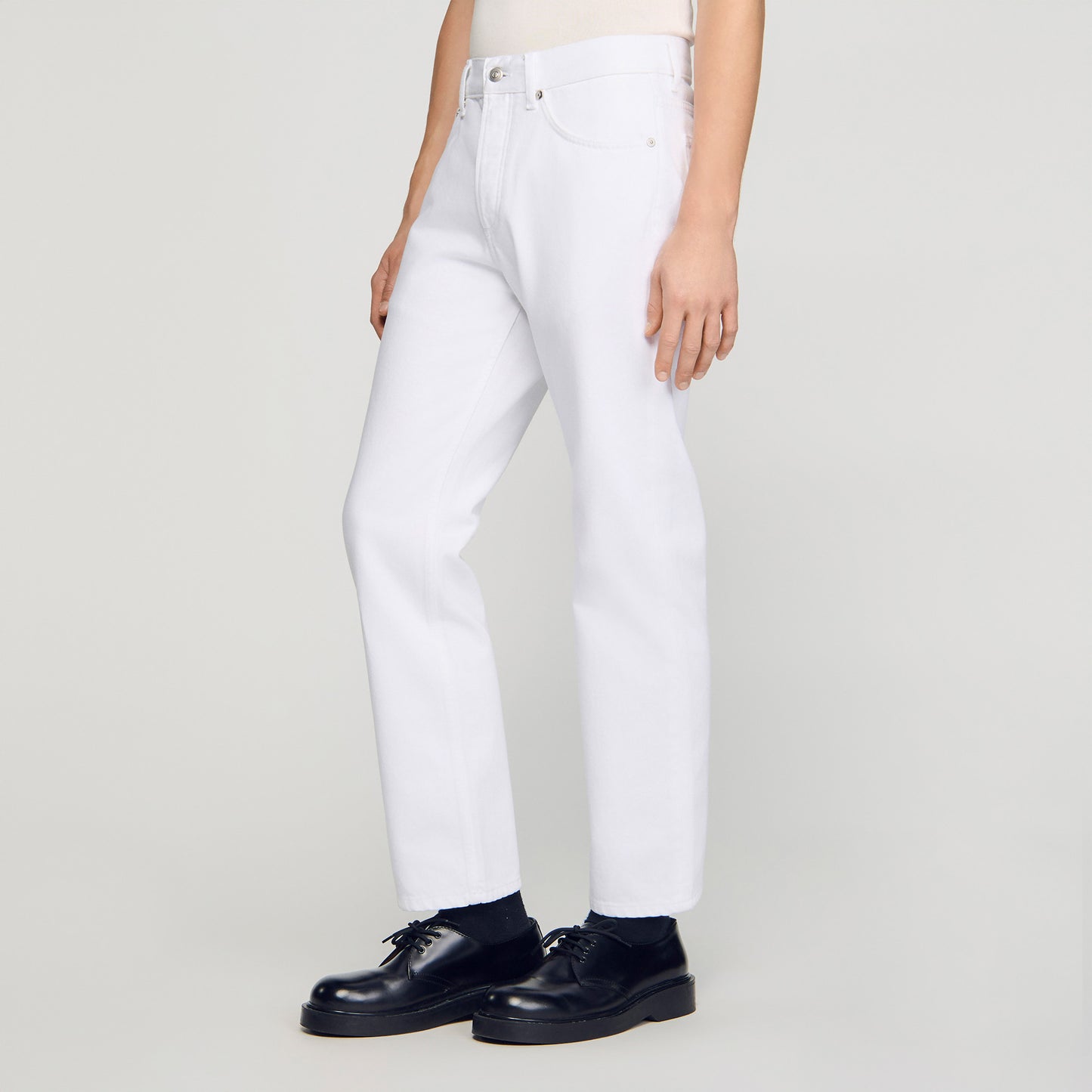 Regular White Regular Raw Jeans White