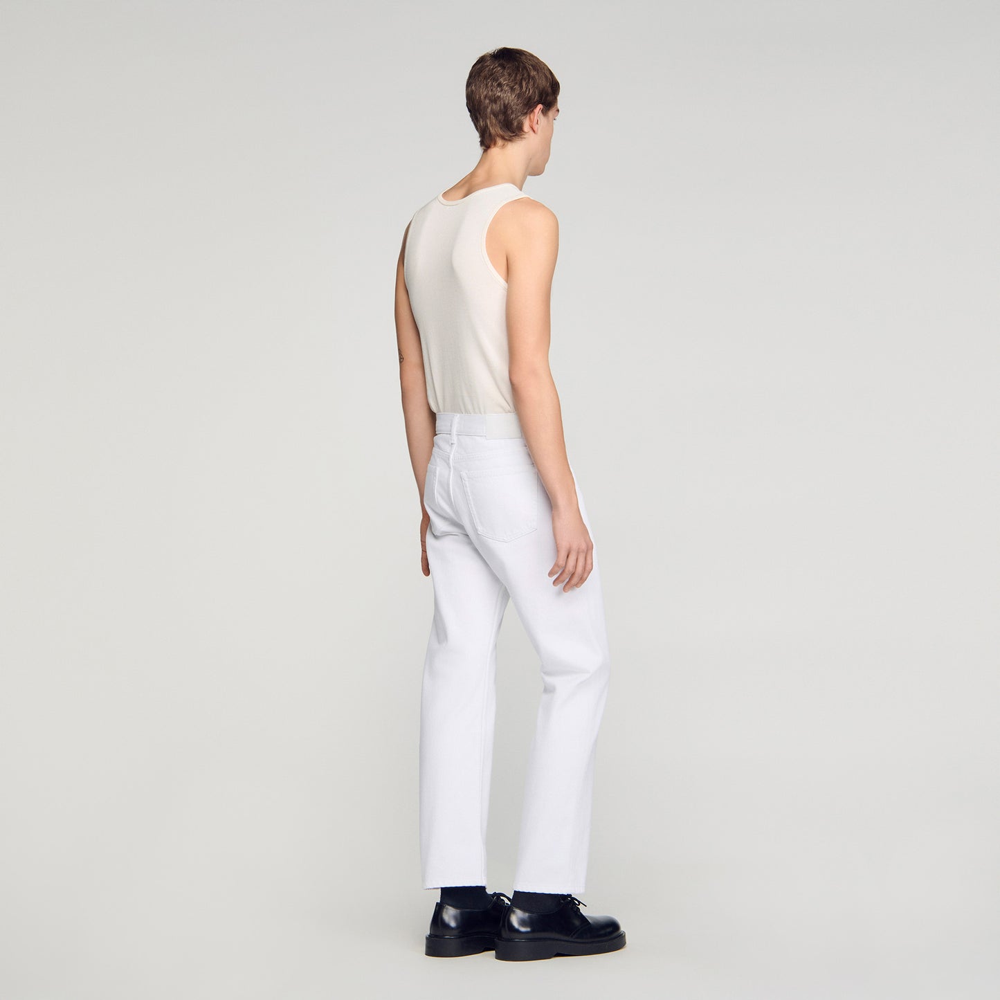 Regular White Regular Raw Jeans White