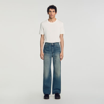 Baggy Used Baggy faded cotton jeans Blue Vintage - Denim