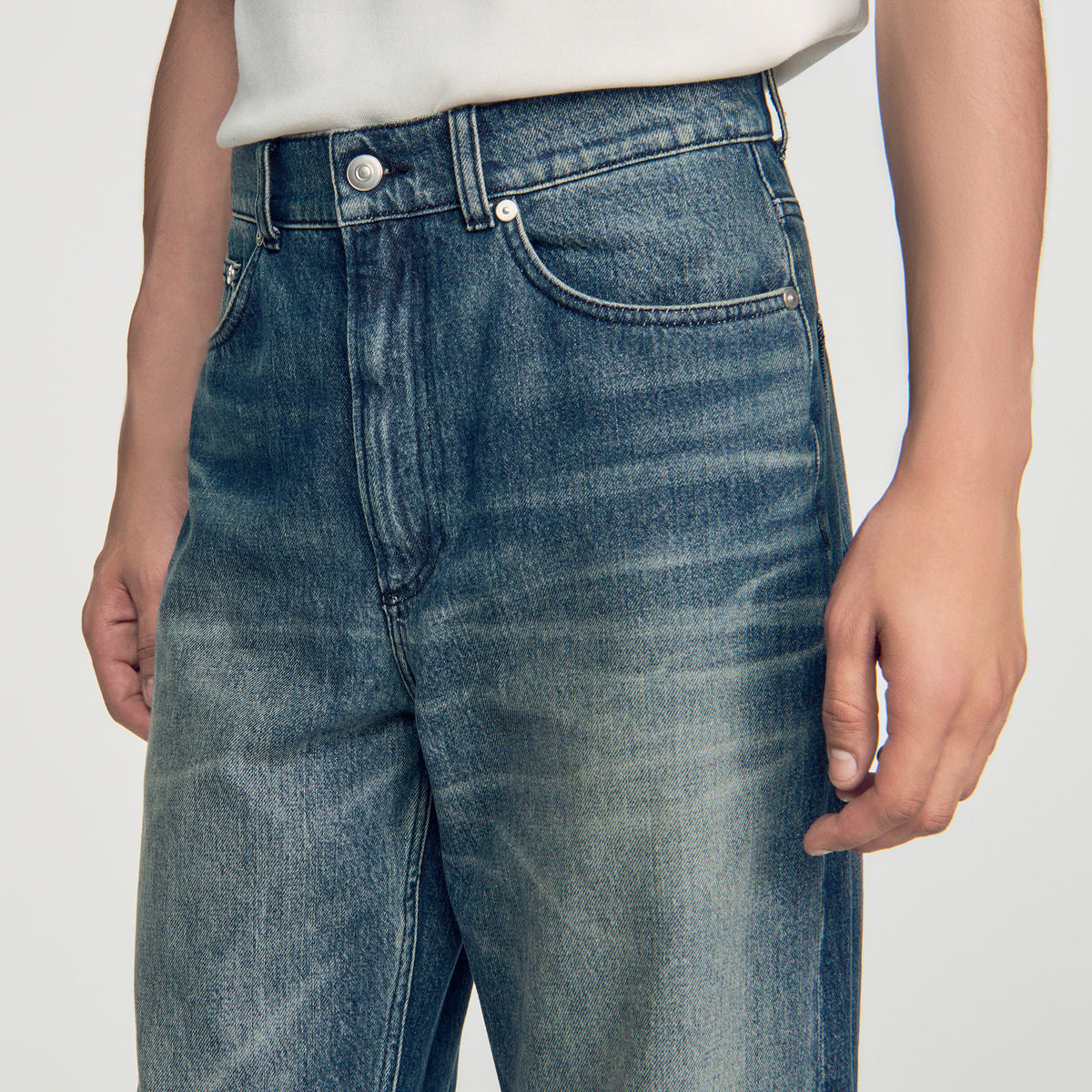 Baggy Used Baggy faded cotton jeans Blue Vintage - Denim