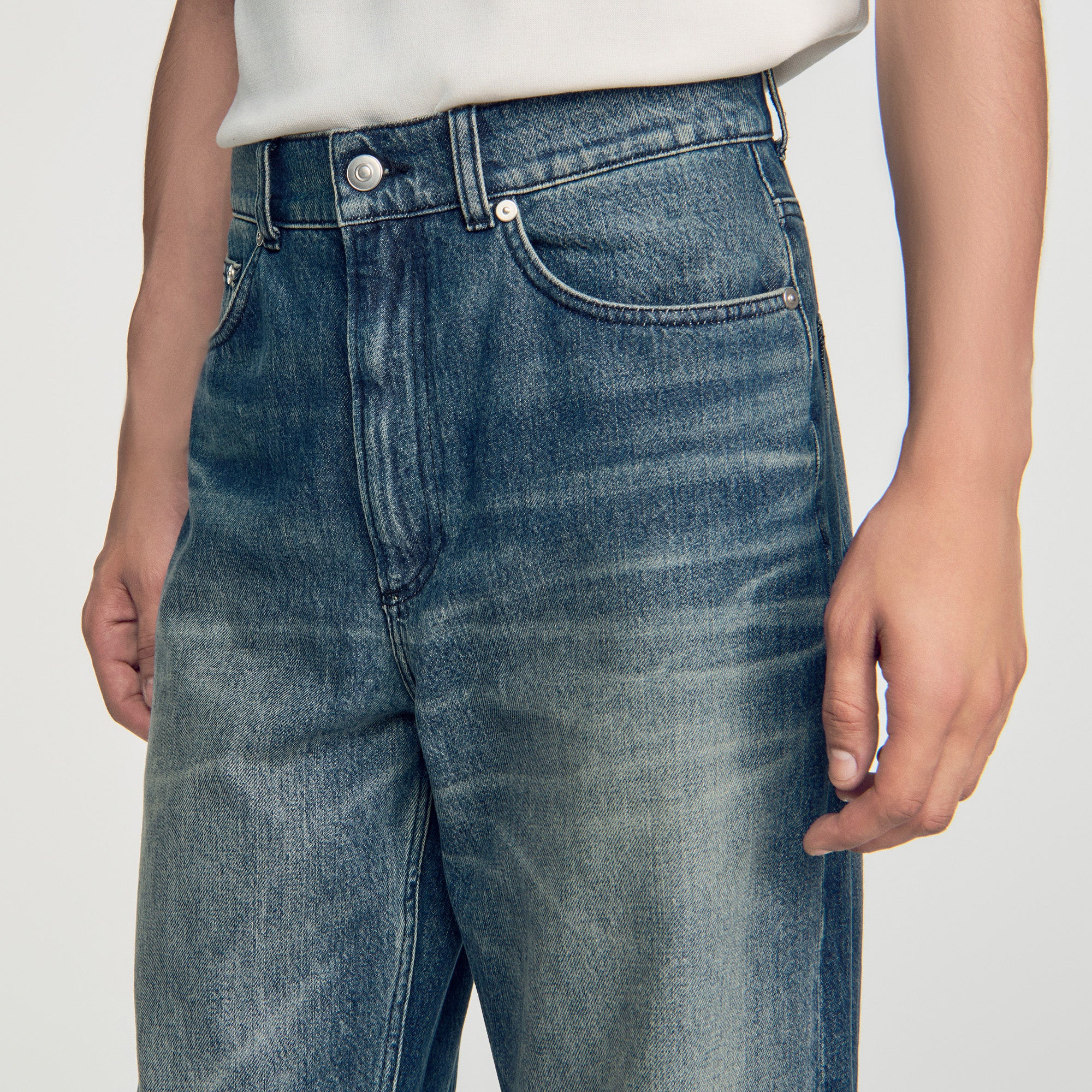 Baggy Used Baggy faded cotton jeans Blue Vintage - Denim