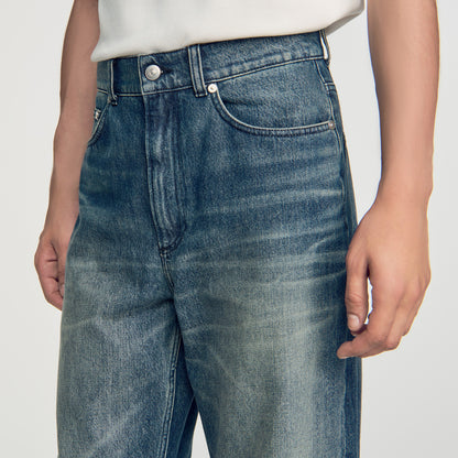 Baggy Used Baggy faded cotton jeans Blue Vintage - Denim