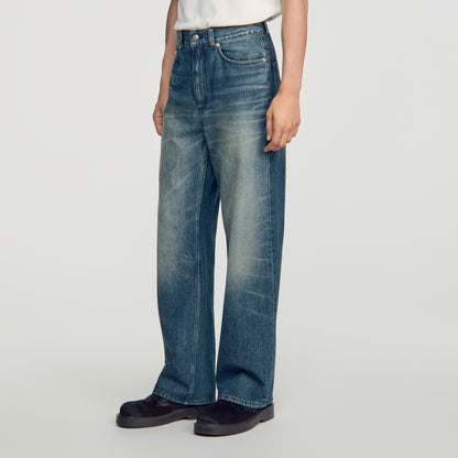 Baggy Used Baggy faded cotton jeans Blue Vintage - Denim