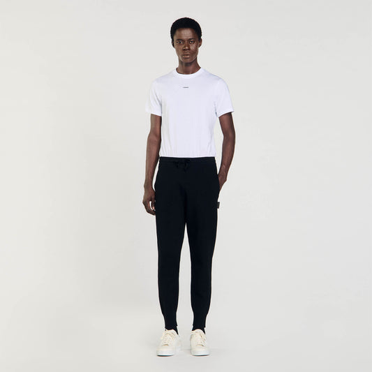 Home Jogging Patch En Cuir Knit Jogging Bottoms Black