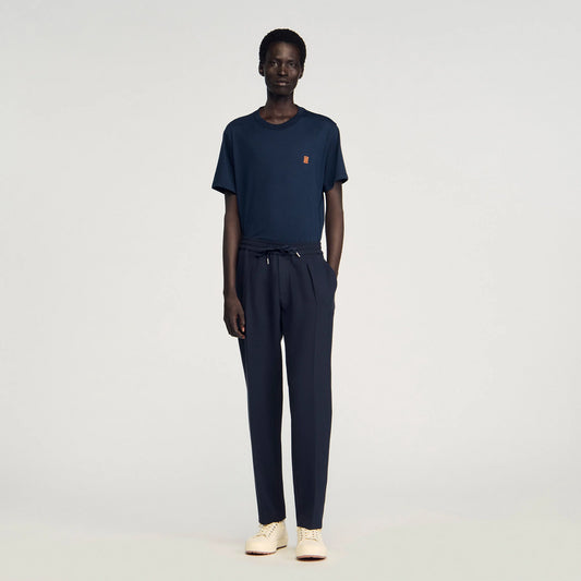 Jersey Pli  Elastic waist Trousers Black