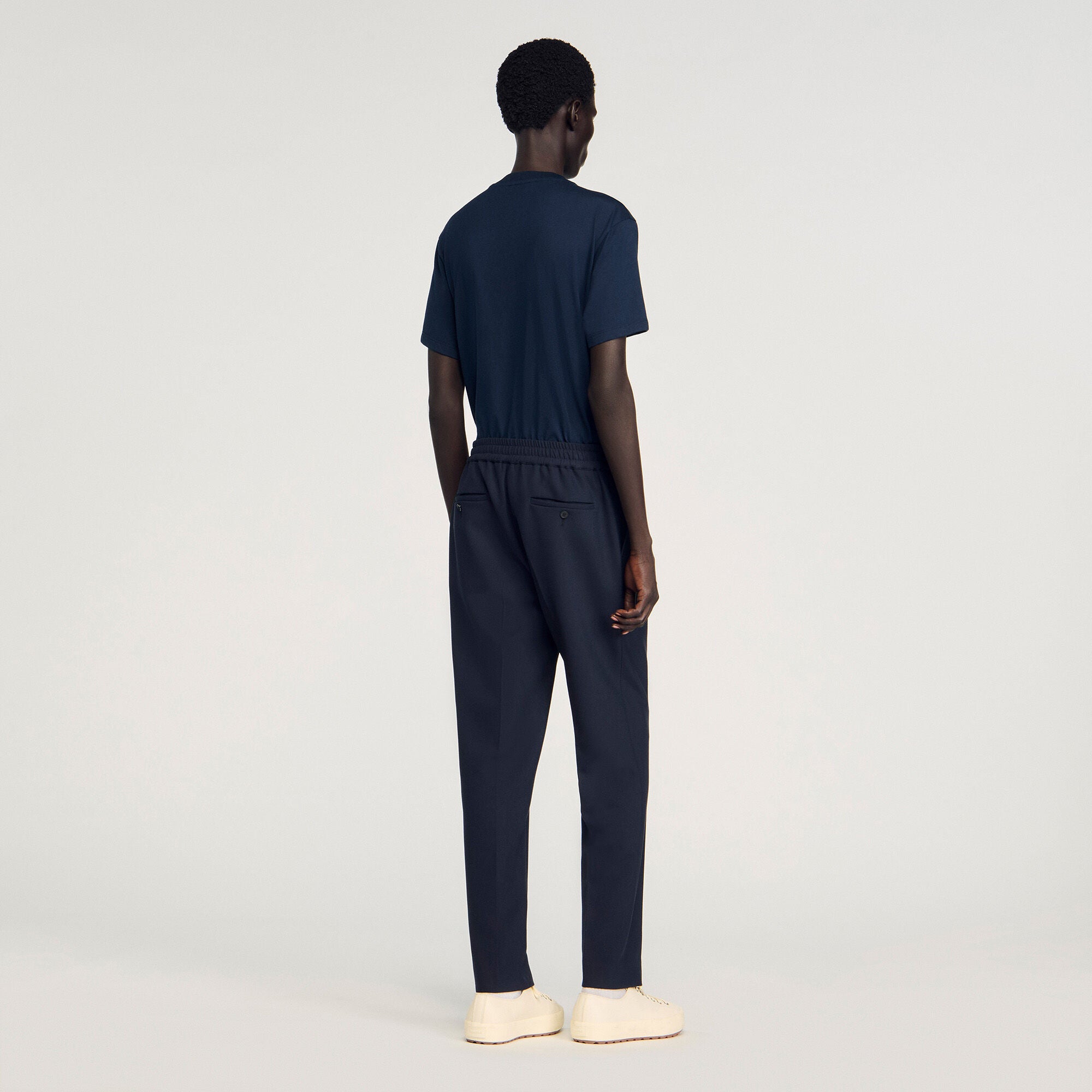 Jersey Pli  Elastic waist Trousers Black