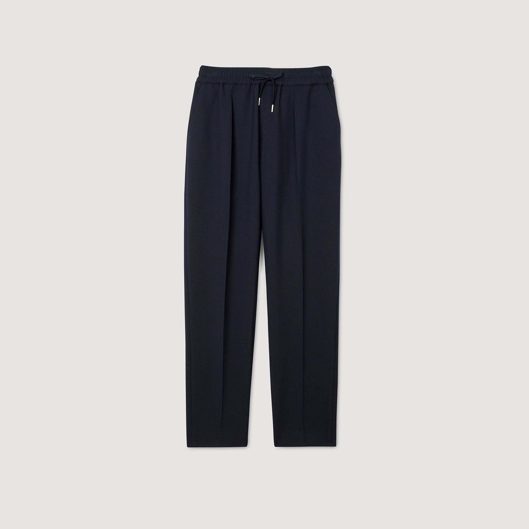 Jersey Pli  Elastic waist Trousers Black