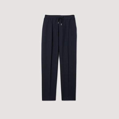 Jersey Pli  Elastic waist Trousers Black