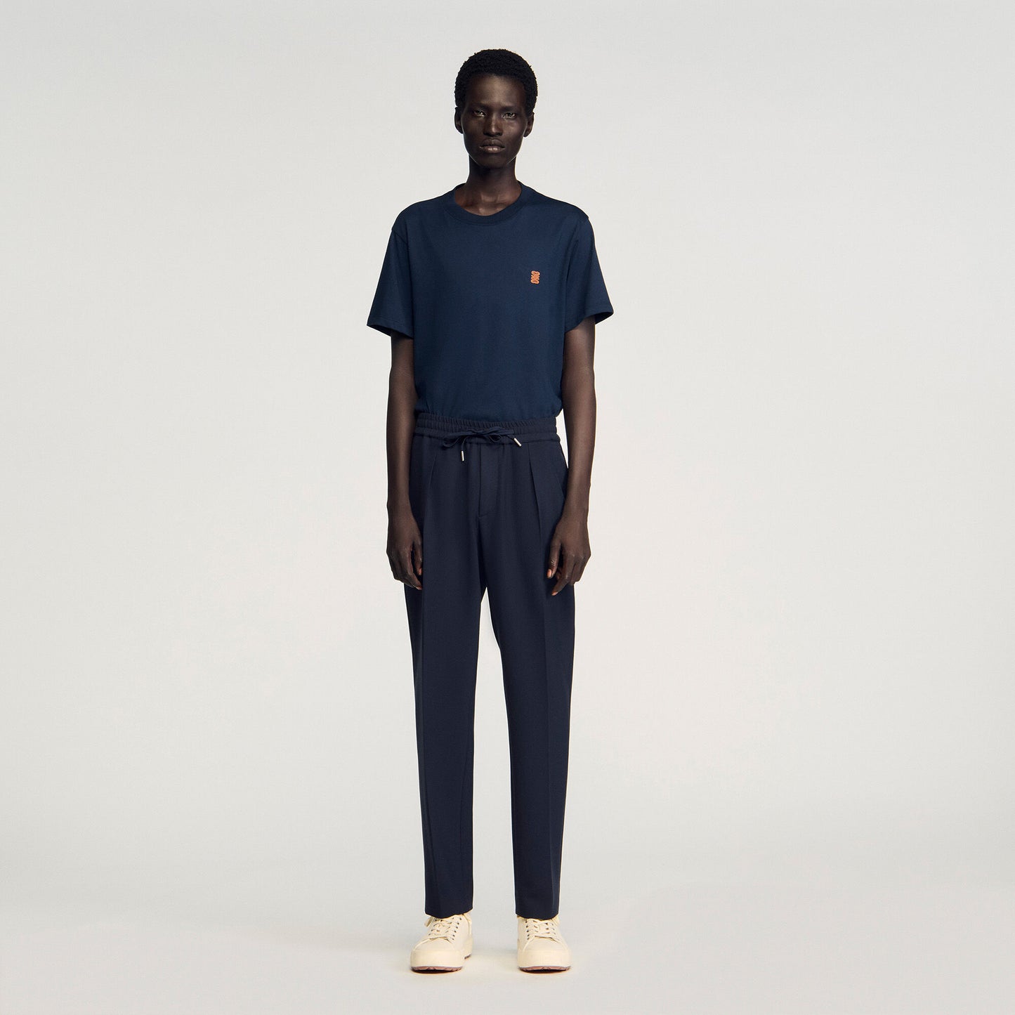 Jersey Pli  Elastic waist Trousers Black