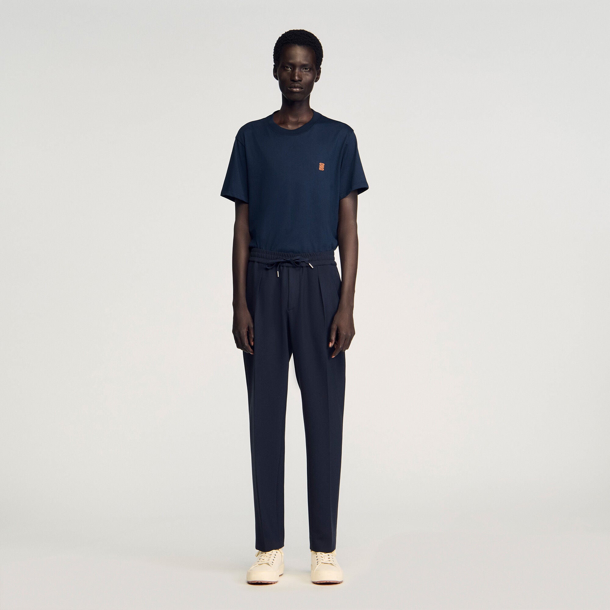 Jersey Pli  Elastic waist Trousers Black