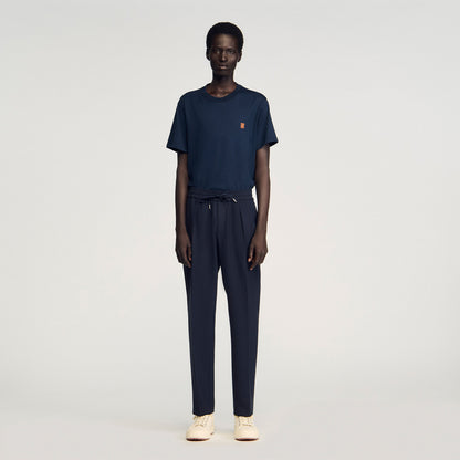 Jersey Pli  Elastic waist Trousers Black