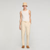 Jersey Pli Elasticated Straight-Leg Trousers Oats