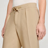 Jersey Pli  Elastic waist Trousers Cappucino