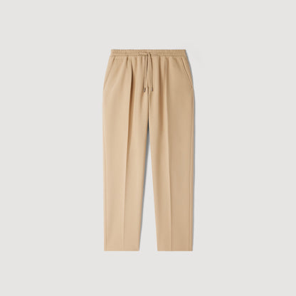 Jersey Pli  Elastic waist Trousers Cappucino