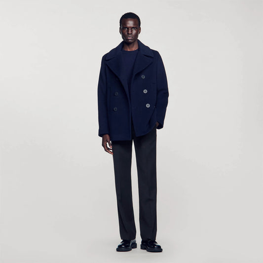 Sandro Coat Navy Blue