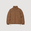 Puffy Jacket Hooded Puffer With High Collar Cognac