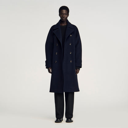 Otto Coat Double-Breasted Wool Coat Navy Blue