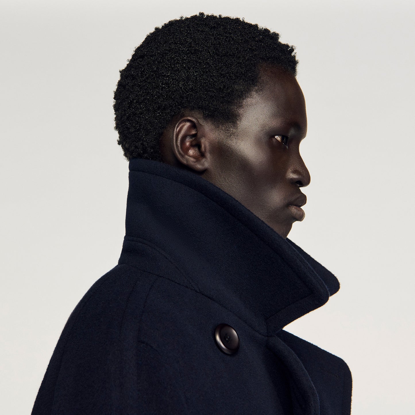 Otto Coat Double-Breasted Wool Coat Navy Blue