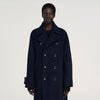Otto Coat Double-Breasted Wool Coat Navy Blue