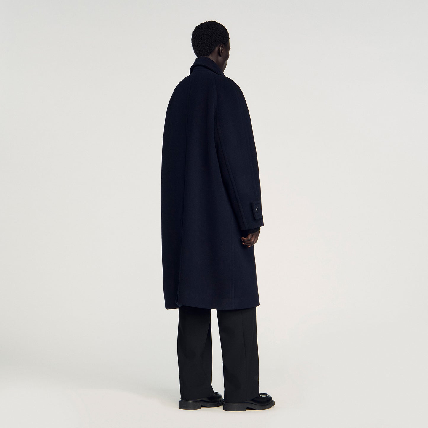 Otto Coat Double-Breasted Wool Coat Navy Blue