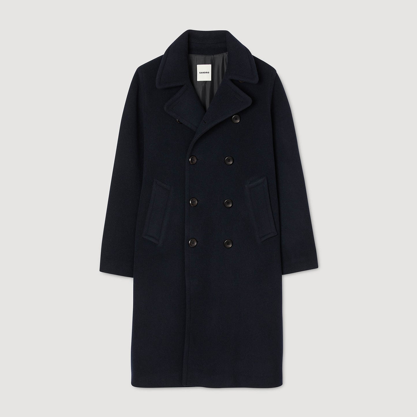 Otto Coat Double-Breasted Wool Coat Navy Blue
