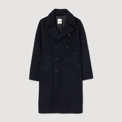 Otto Coat Double-Breasted Wool Coat Navy Blue