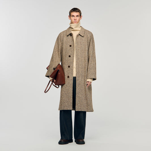 Macwool Louis Oversized Wool Coat Brown