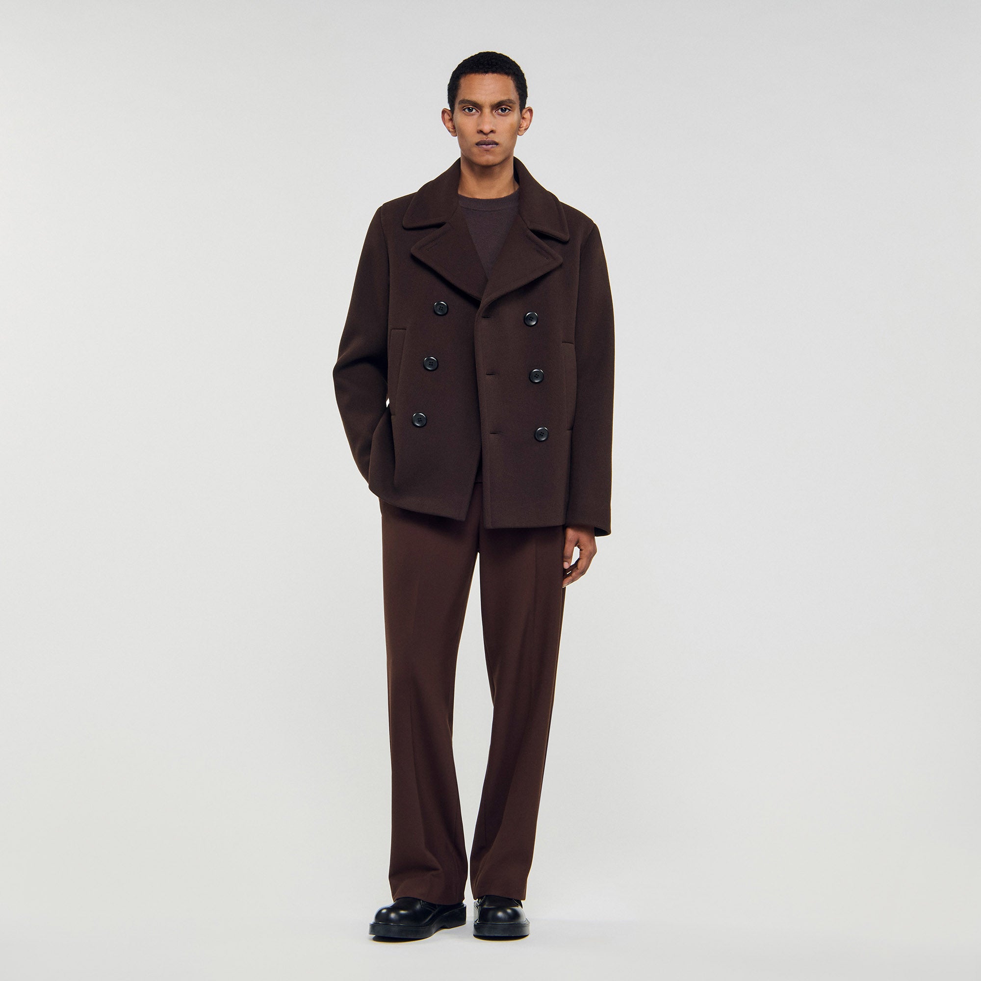 Peacoat Wool Pea Coat Chocolate
