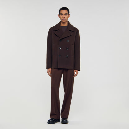 Peacoat Wool Pea Coat Chocolate