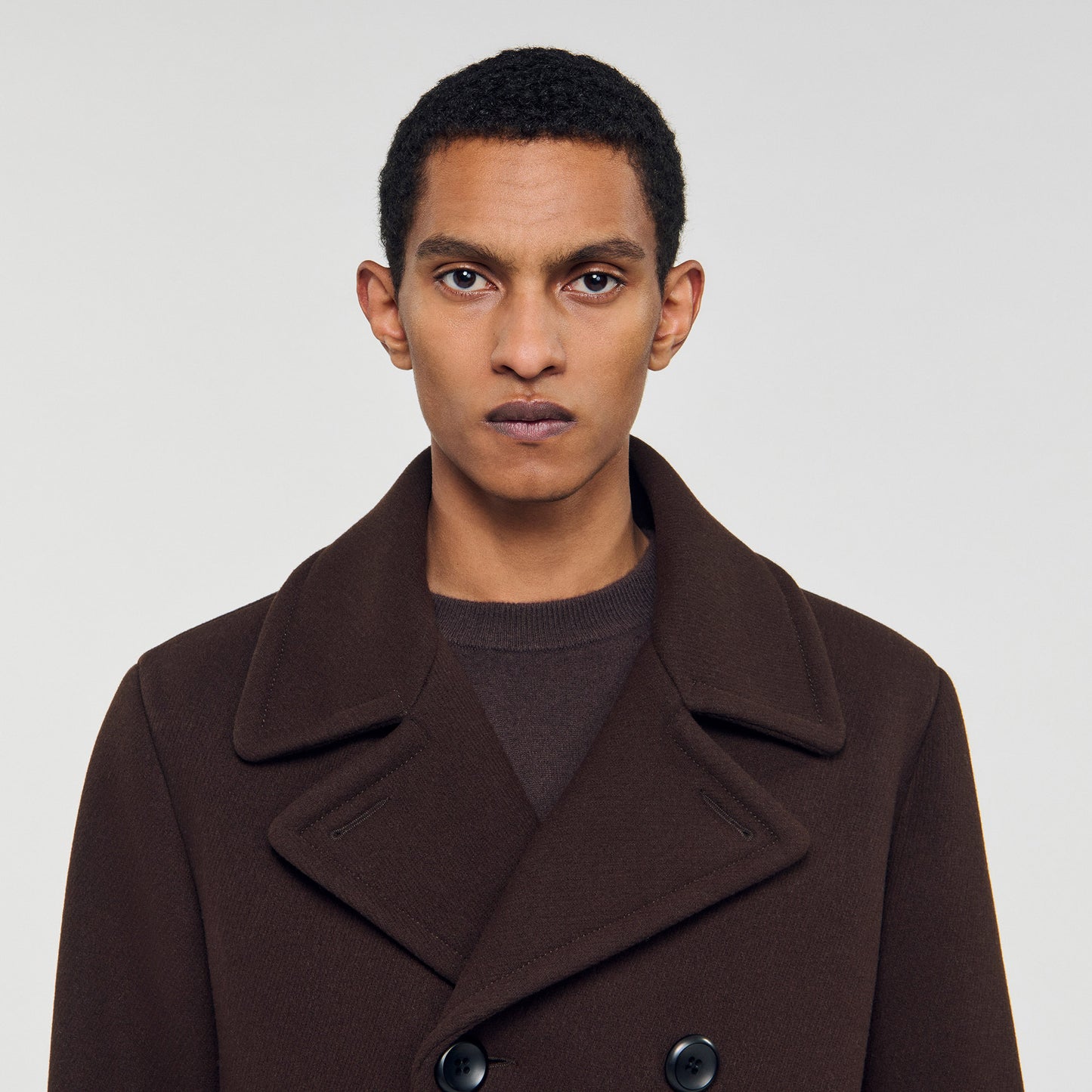 Peacoat Wool Pea Coat Chocolate