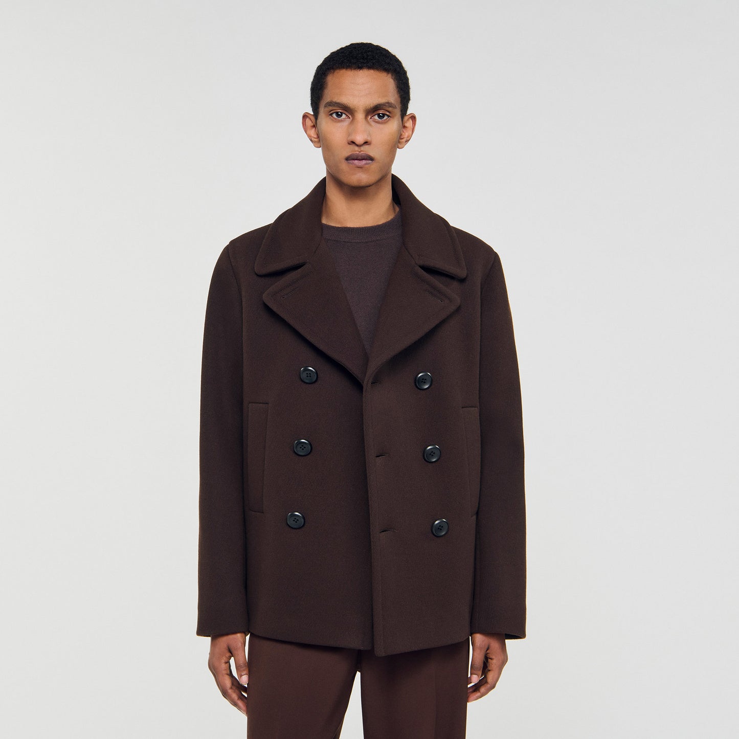Peacoat Wool Pea Coat Chocolate