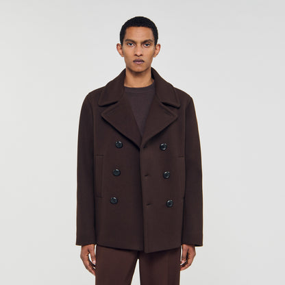 Peacoat Wool Pea Coat Chocolate