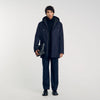 Minimalist Tech Parka Hooded padded parka Navy Blue