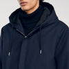 Minimalist Tech Parka Hooded padded parka Navy Blue