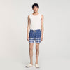  Vintage Flower Swim Floral Print Swim Trunks Midnight Blue