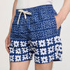  Vintage Flower Swim Floral Print Swim Trunks Midnight Blue