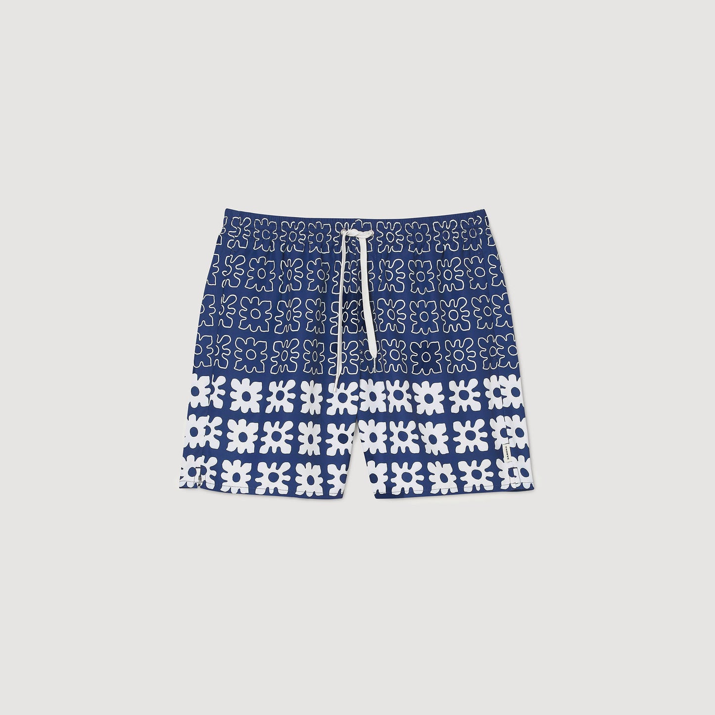  Vintage Flower Swim Floral Print Swim Trunks Midnight Blue