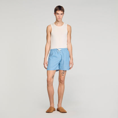Maillot De Bain Catena Chain Print Swim Shorts Sky Blue