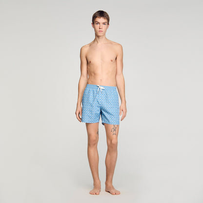 Maillot De Bain Catena Chain Print Swim Shorts Sky Blue