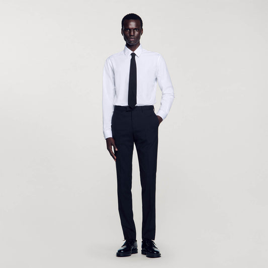 Travel Classic Wool Suit Trousers Navy Blue