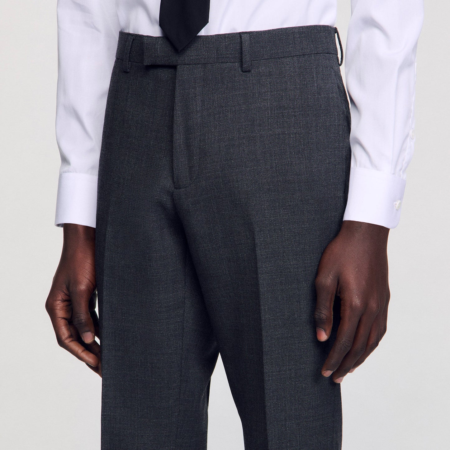 Wool Suit Trousers Mocked Grey