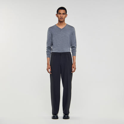 Large Jersey Wide-Leg Trousers Dark Grey
