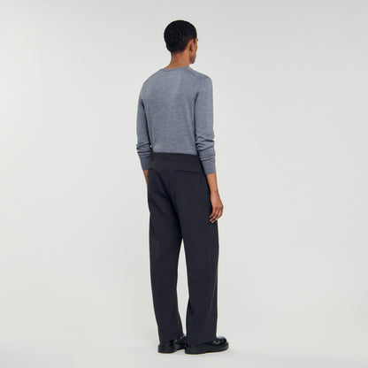 Large Jersey Wide-Leg Trousers Dark Grey
