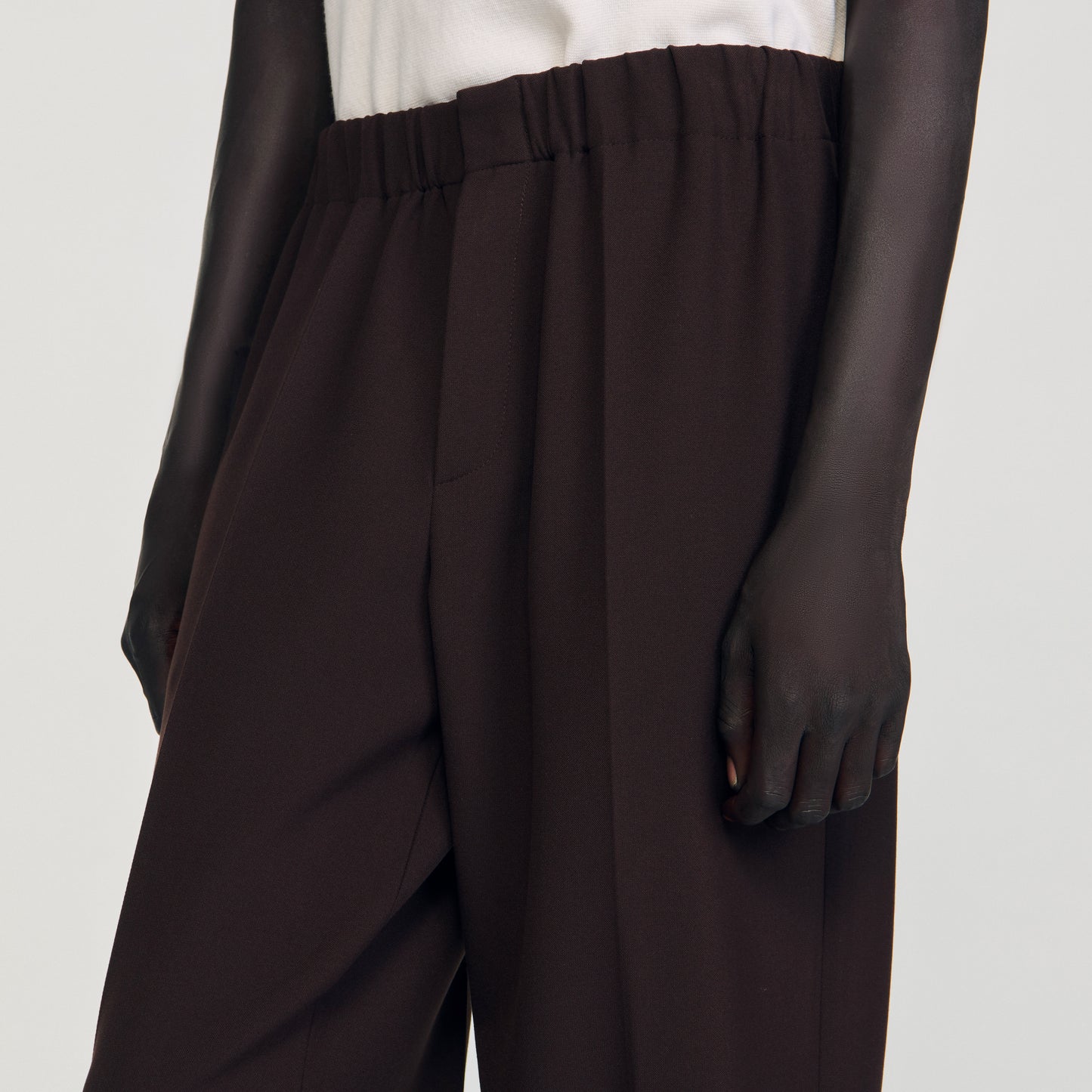 Large Jersey Wide-Leg Trousers Chocolate