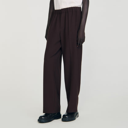 Large Jersey Wide-Leg Trousers Chocolate
