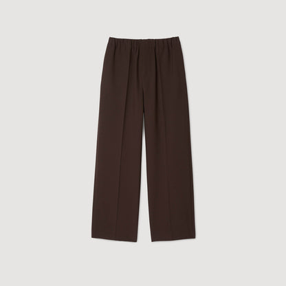 Large Jersey Wide-Leg Trousers Chocolate