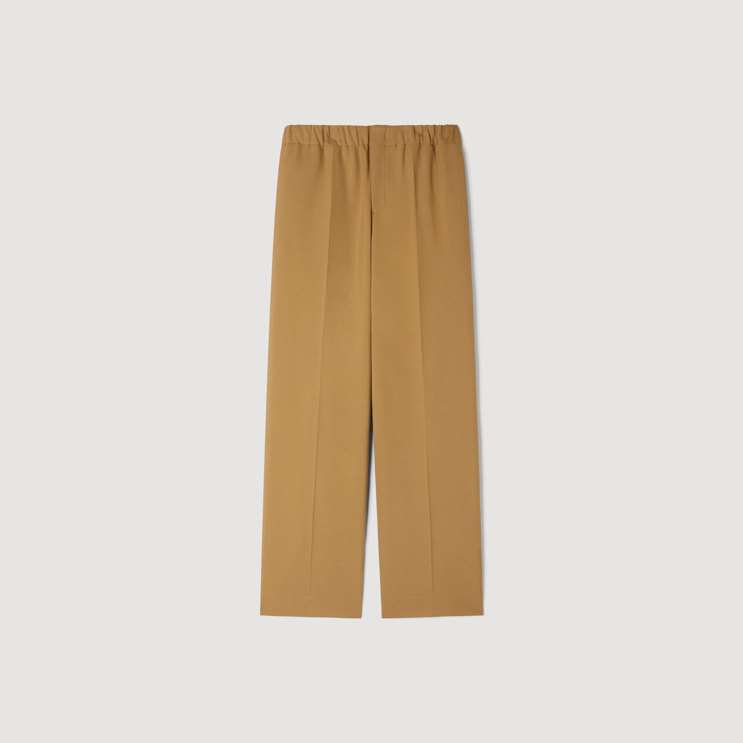 Large Jersey Wide-Leg Trousers Nut